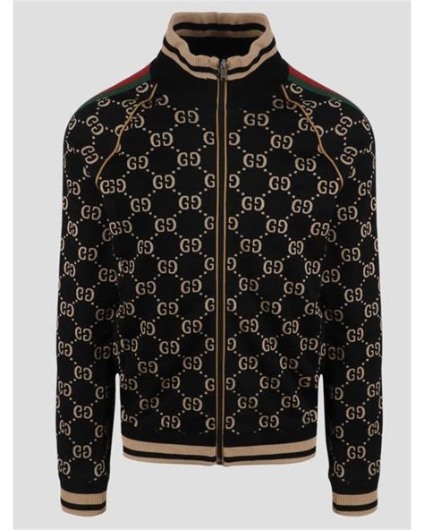 gucci track jacket black|gucci windbreaker.